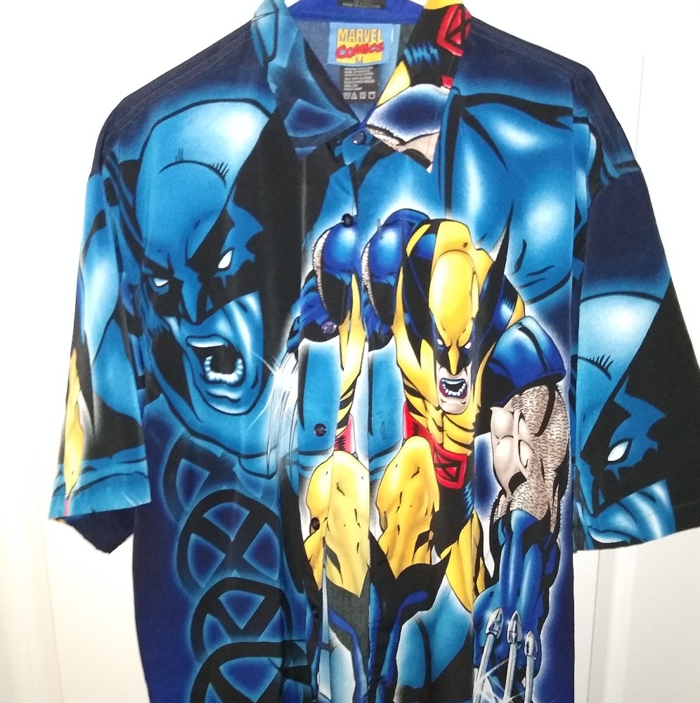 Vintage Wolverine Marvel Comics Button Down